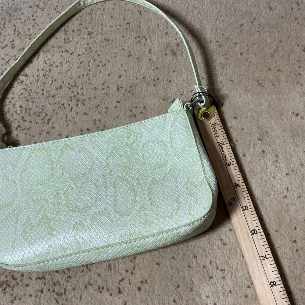 Cotton On Lime Green Snakeskin Baguette Shoulder Bag‎ 90s Y2K Recycled Plastic